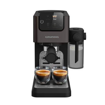 GRUNDIG KSM 5330 Siebträgermaschine mit Milchsystem Dark Inox/Schwarz