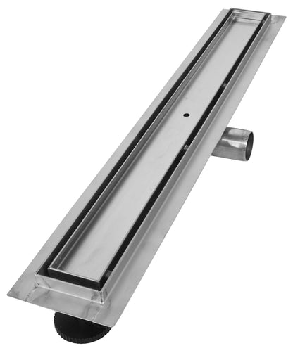 VILSTEIN Duschrinne 60 cm, befliesbarer Edelstahl-Bodenablauf mit Siphon und Haarsieb