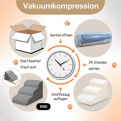 Niubya Hundetreppe für kleine Hunde, 5 Stufen, 62 cm, grau