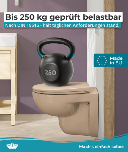 Calmwaters Premium WC-Sitz mit Absenkautomatik, antibakteriell, Beige