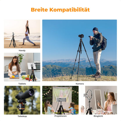 K&F CONCEPT Kamerastativ S255A3+BH-36, Reisestativ 190 cm
