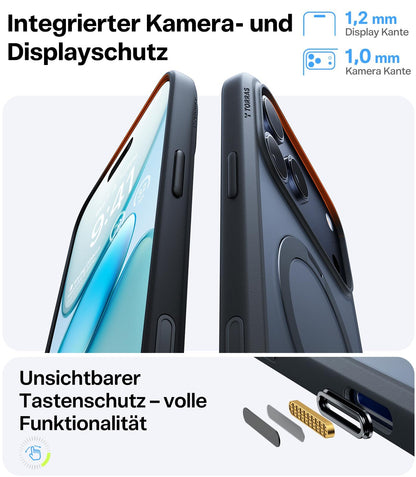 TORRAS Ostand Q3 Spin iPhone 17 Pro Hülle mit 360° Ständer, schwarz