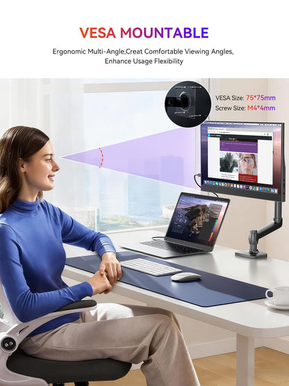 UPERFECT Tragbarer Monitor 15,6 Zoll FHD IPS mit klappbarem Ständer