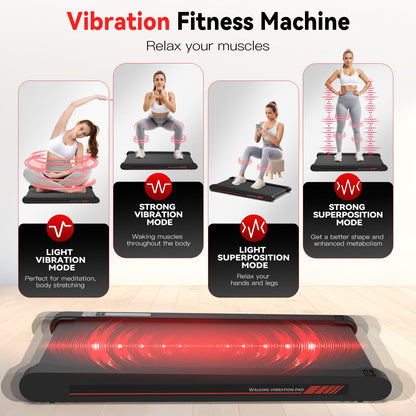 Sperax 3-in-1 Walking Vibration Pad, Laufband für Zuhause, rot-schwarz