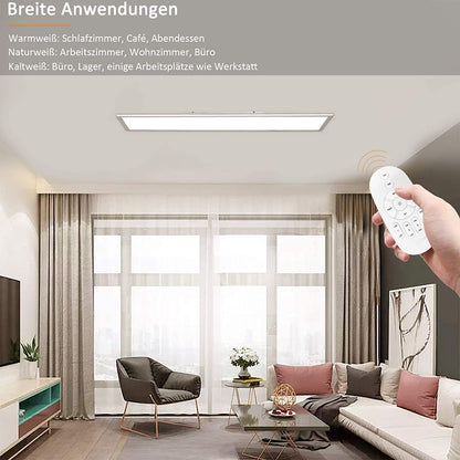 LED Deckenpanel Dimmbar 100x25 cm - Rechteck, Fernbedienung