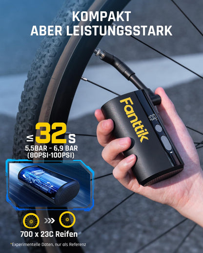 Fanttik X9 Ace Mini Fahrradpumpe Akku Kompressor 10,3 Bar