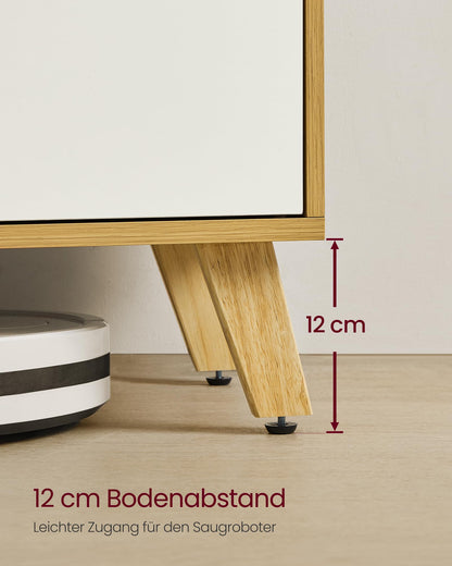 VASAGLE TV-Schrank 140 cm – Natureiche/Cremeweiss LTV027N01
