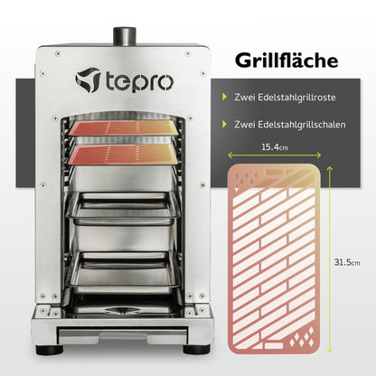 tepro Steakgrill Toronto Gasgrill, Keramik-Infrarotbrenner, 800 Grad