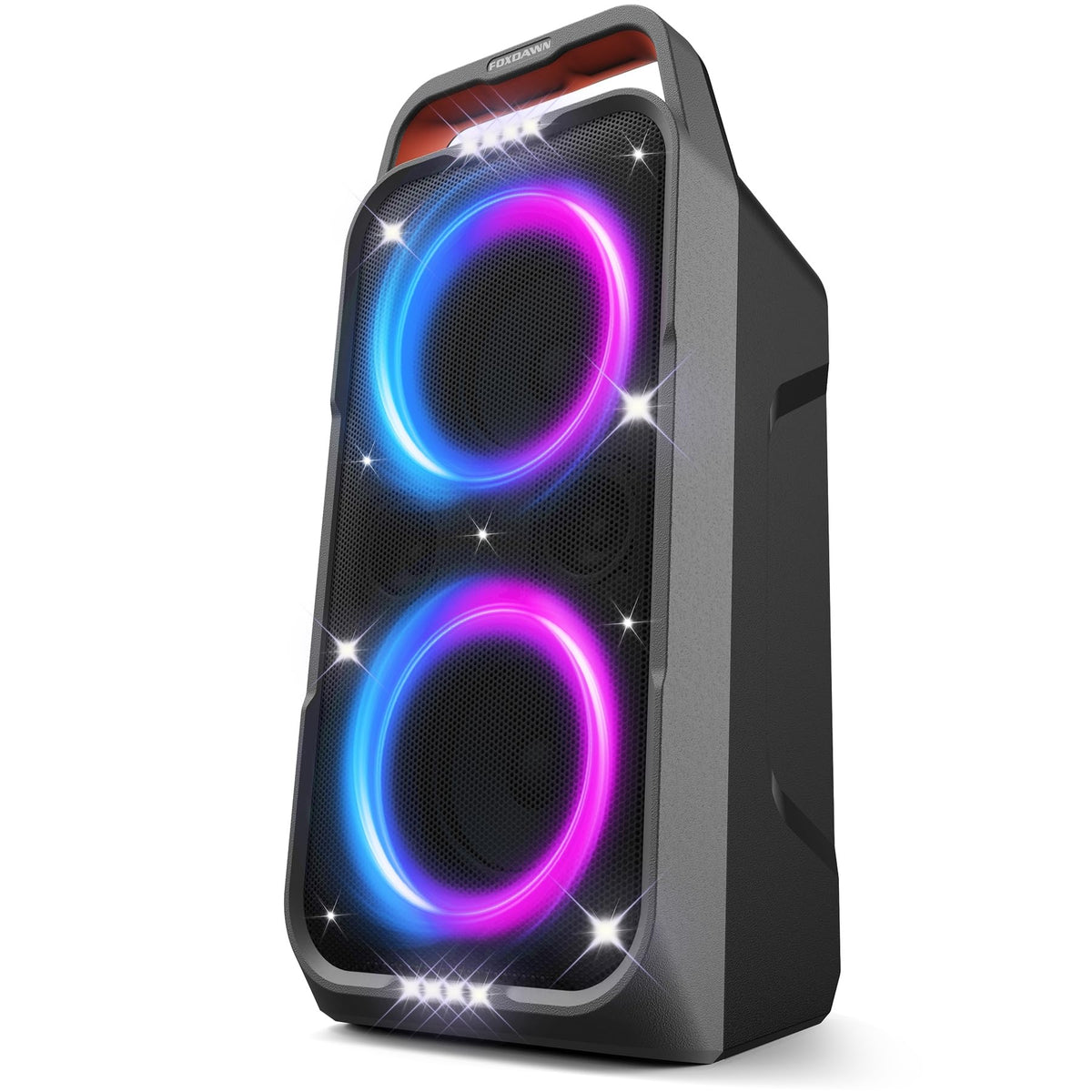 Foxdawn PT300 Bluetooth Partylautsprecher 240W mit LED-Lichtshow und Tragegriff
