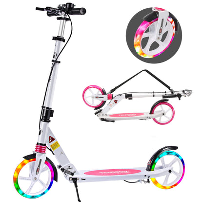 TENBOOM Cityroller Erwachsene – klappbar, Handbremse. Schwarzer Tretroller mit Lenker, Deck, Rädern und Handbremse. Für klappbare, urbane Fortbewegung.