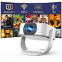 Built-in Apps Mini Beamer 1080P 4K Projektor. Kompakt, 270° drehbar, projiziert 1080P/4K via WiFi/BT.