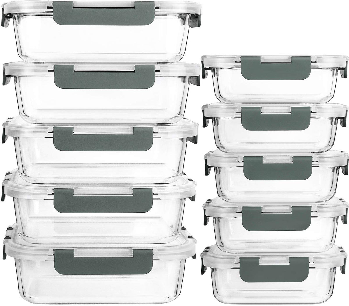 MCIRCO Glas-Frischhaltedosen Set, 20-teilig, Borosilikatglas