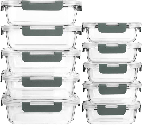 MCIRCO Glas-Frischhaltedosen Set, 20-teilig, Borosilikatglas