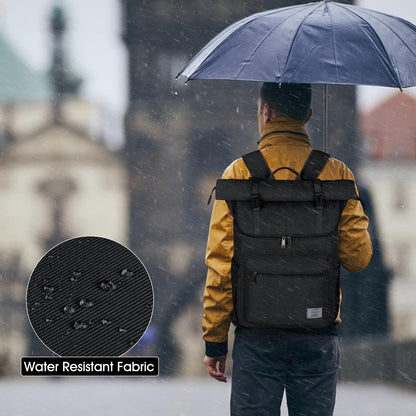 Lubardy Rolltop-Rucksack wasserdicht mit 17,3 Zoll Laptopfach