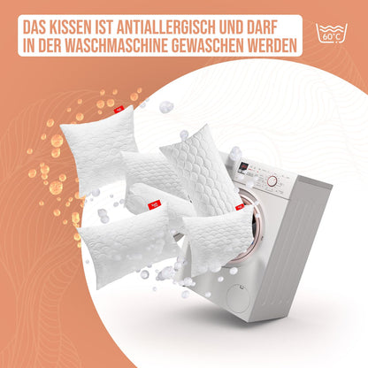 Softimi Kopfkissen 50x90 cm im 2er Set, antiallergisch, einstellbar