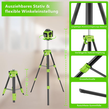 Tdyon Kreuzlinienlaser GA-13 grün 16 Linien 4x360° selbstnivellierend