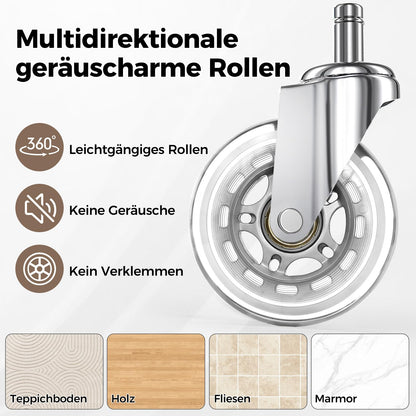 BEWISHOME Sattelhocker höhenverstellbar mit Rollen, schwarz