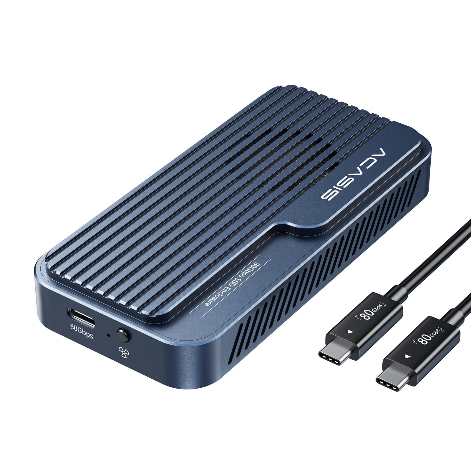 ACASIS TBU 501 PRO-EU 80Gbps M.2 NVMe SSD Gehäuse mit Lüfter. Rechteckig, schwarz. Für 80Gbps externe NVMe Datenspeicherung.
