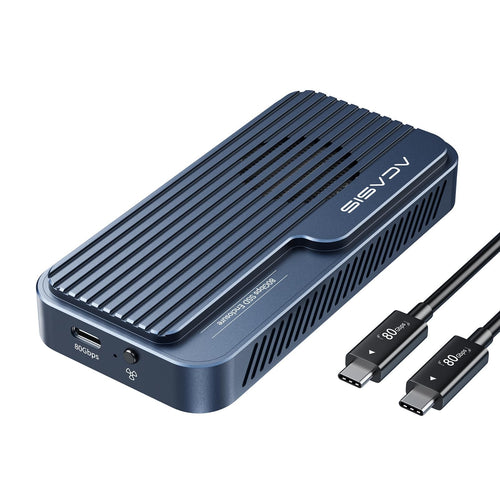 ACASIS TBU 501 PRO-EU 80Gbps M.2 NVMe SSD Gehäuse mit Lüfter. Rechteckig, schwarz. Für 80Gbps externe NVMe Datenspeicherung.