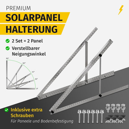 avoltik Balkonkraftwerk Halterung 2er-Set Aluminium 0–90° verstellbar
