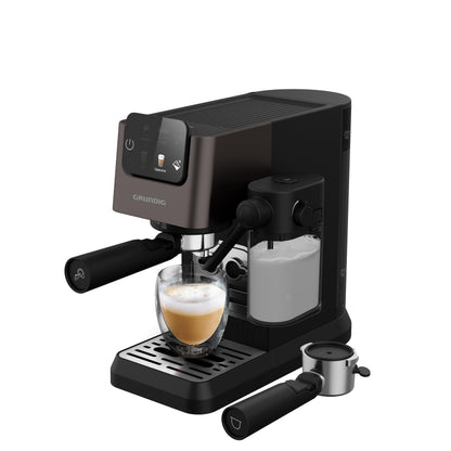 GRUNDIG KSM 6430 Siebträgermaschine - Dark Inox/Schwarz