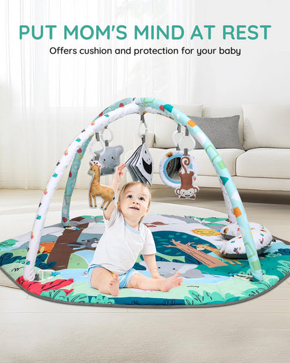 Lilian&Gema Spielbogen Baby 4-in-1 Spielmatte mit 6 Spielzeugen