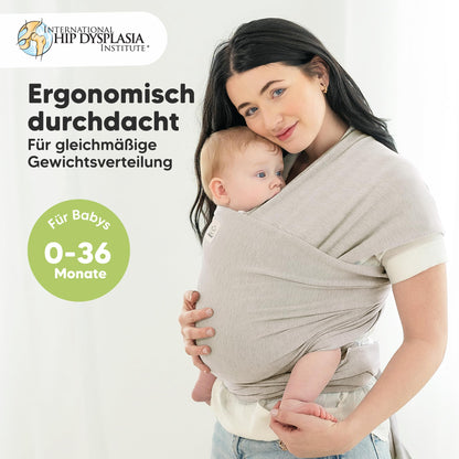 KeaBabies Babytragetuch ergonomisch ab Geburt, Stone Gray