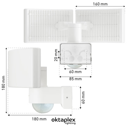 Oktaplex Cali Dos LED Aussenstrahler – Bewegungsmelder 40W weiss