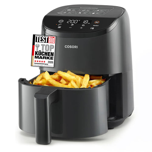 COSORI Heissluftfritteuse Mini 2L CAF-LI211 kompakt für 1 Person, dunkelgrau