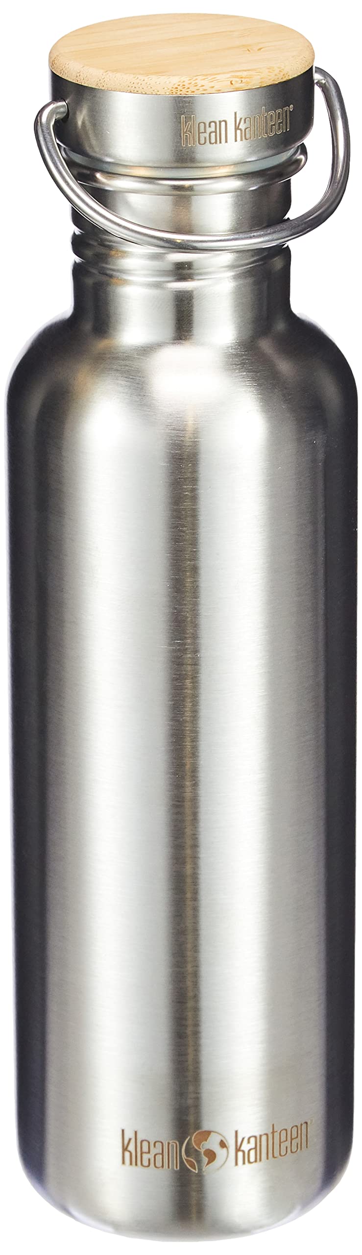 Klean Kanteen Reflect Edelstahl Trinkflasche 800 ml Brushed Stainless mit Bambusdeckel