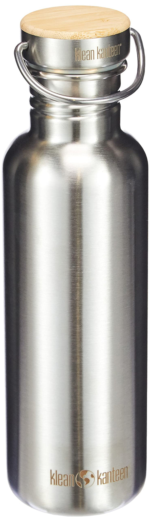 Klean Kanteen Reflect Edelstahl Trinkflasche 800 ml Brushed Stainless mit Bambusdeckel