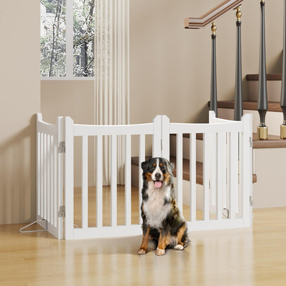 Yaheetech Hunde Absperrgitter faltbar – 4 Paneelen, Weiss