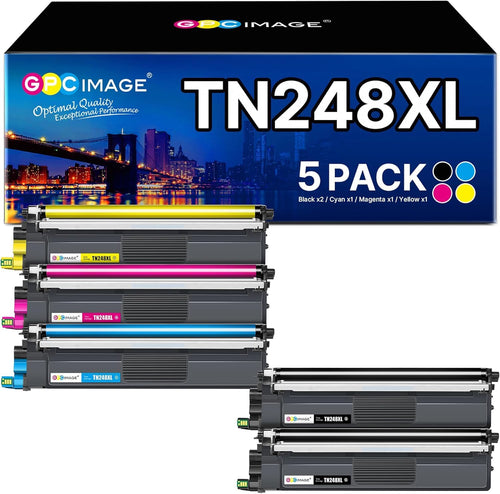 Kompatibel für Brother TN-248XL Toner - 5er-Pack. Schwarze Tonerkartuschen. Druckt Dokumente in Brother Laserdruckern.