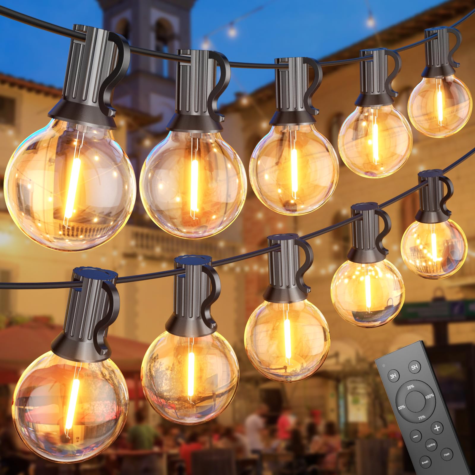 LEDLicht Outdoor LED Lichterkette 45M - 75 LED Dimmbar Warmweiss. Sie beleuchtet Aussenbereiche dimmbar mit warmweissem Licht.