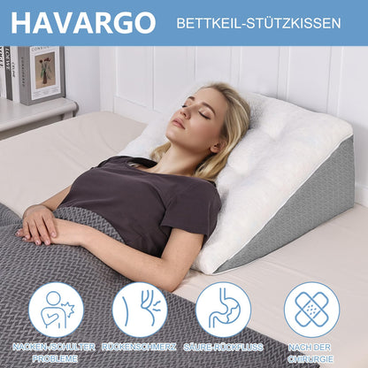 HAVARGO Keilkissen Memory Schaum Lesekissen 55x55x25 cm
