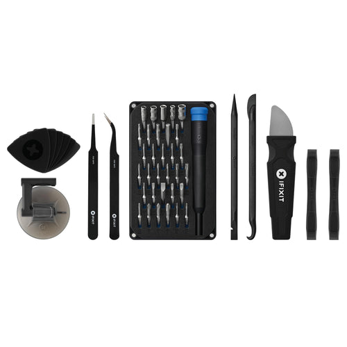iFixit Pro Tech Go Toolkit Schwarz – Werkzeugrolle mit 32-teiligem Bit Set und Präzisionswerkzeugen