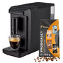 Tchibo Esperto mini Kaffeevollautomat 16cm breit - Schwarz. Schwarzer, kompakter Automat für Espresso und Caffè Crema.