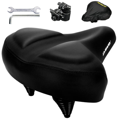 DAWAY C40 Fahrradsattel – extra breit, Memory-Schaum, gefedert