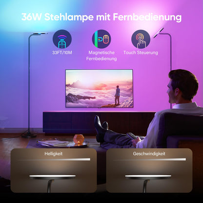SIBRILLE LED Stehlampe RGB Dimmbar mit Fernbedienung
