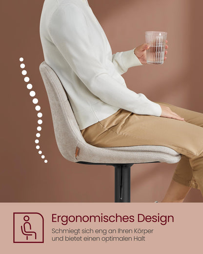 VASAGLE Barhocker 2er Set höhenverstellbar - Cremeweiss
