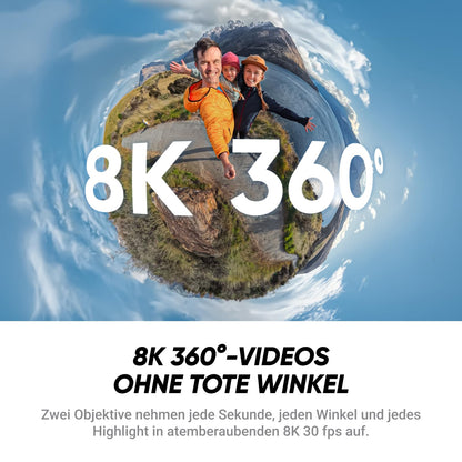 Insta360 X4 Air Starter-Bundle – 8K 360°-Kamera mit Selfie-Stick