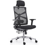 HOLLUDLE Ergonomischer Bürostuhl mit adaptiver Rückenlehne - Schwarz. Schwarzer Bürostuhl für optimale Unterstützung im Büro.