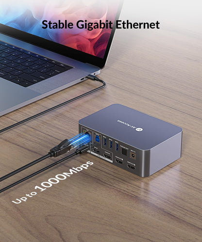 AV Access KVM Docking Station Dual Monitor - 2 PCs, USB-C