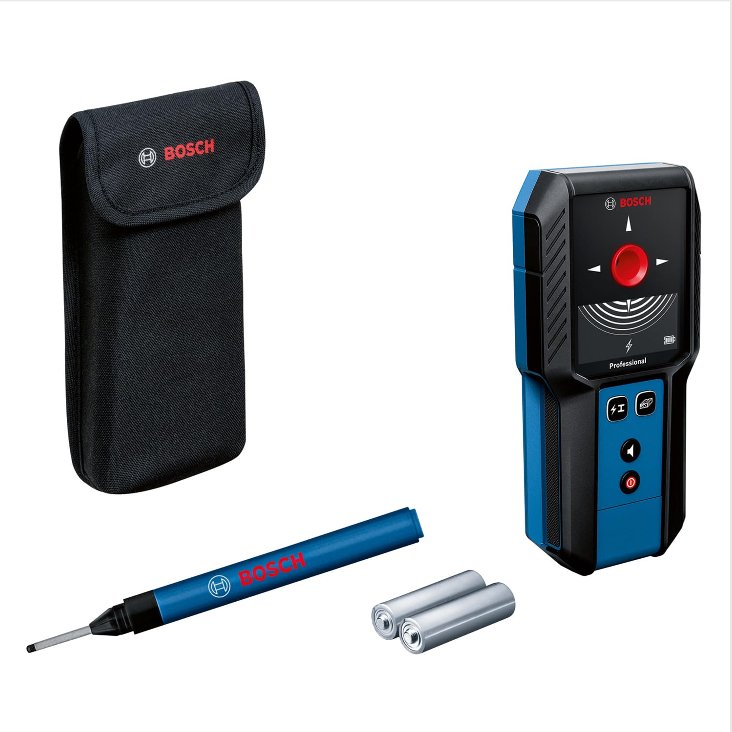 Bosch Professional GMS 120-27 Ortungsgerät. Gelb-schwarz, handlich. Ortet Metall, Holz, Stromleitungen in Wänden präzise zur Vermeidung von Bohrunfällen.
