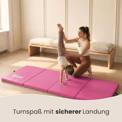 EYEPOWER Turnmatte 180x60 cm klappbar, 5 cm dick, Pink-Lila