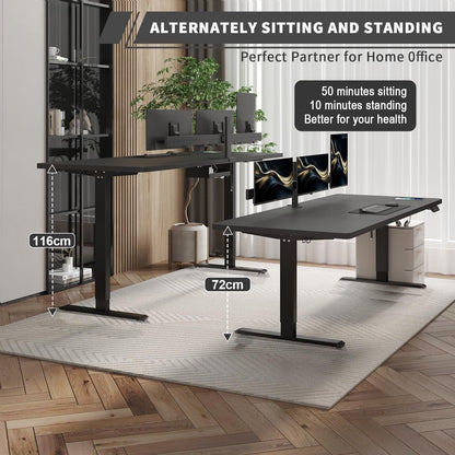 JUMMICO Elektrisches Stehpult Höhenverstellbar 160x80cm - Schwarz
