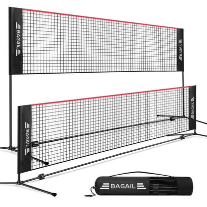 BAGAIL Badmintonnetz faltbar, höhenverstellbar mit Tragetasche – Nylonnetz mit Ständer aus beschichteten Eisenrohren