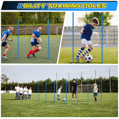 ZPONEED Fussball Trainingsset mit Slalomstangen und Hütchen