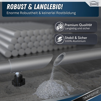 Tarpofix® Anhänger Flachplanenbügel Alu Teleskop 140-210 cm