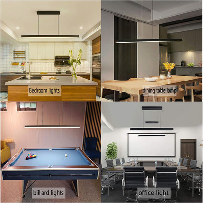 SENFAY LED Pendelleuchte Esstisch 100cm dimmbar schwarz Fernbedienung
